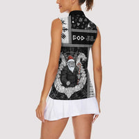 Vikings Christmas Women Sleeveless Polo Shirt Fa La La La Valhalla La - Wonder Print Shop