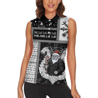 Vikings Christmas Women Sleeveless Polo Shirt Fa La La La Valhalla La - Wonder Print Shop