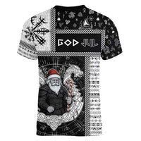 Vikings Christmas Women V-Neck T-Shirt Fa La La La Valhalla La - Wonder Print Shop