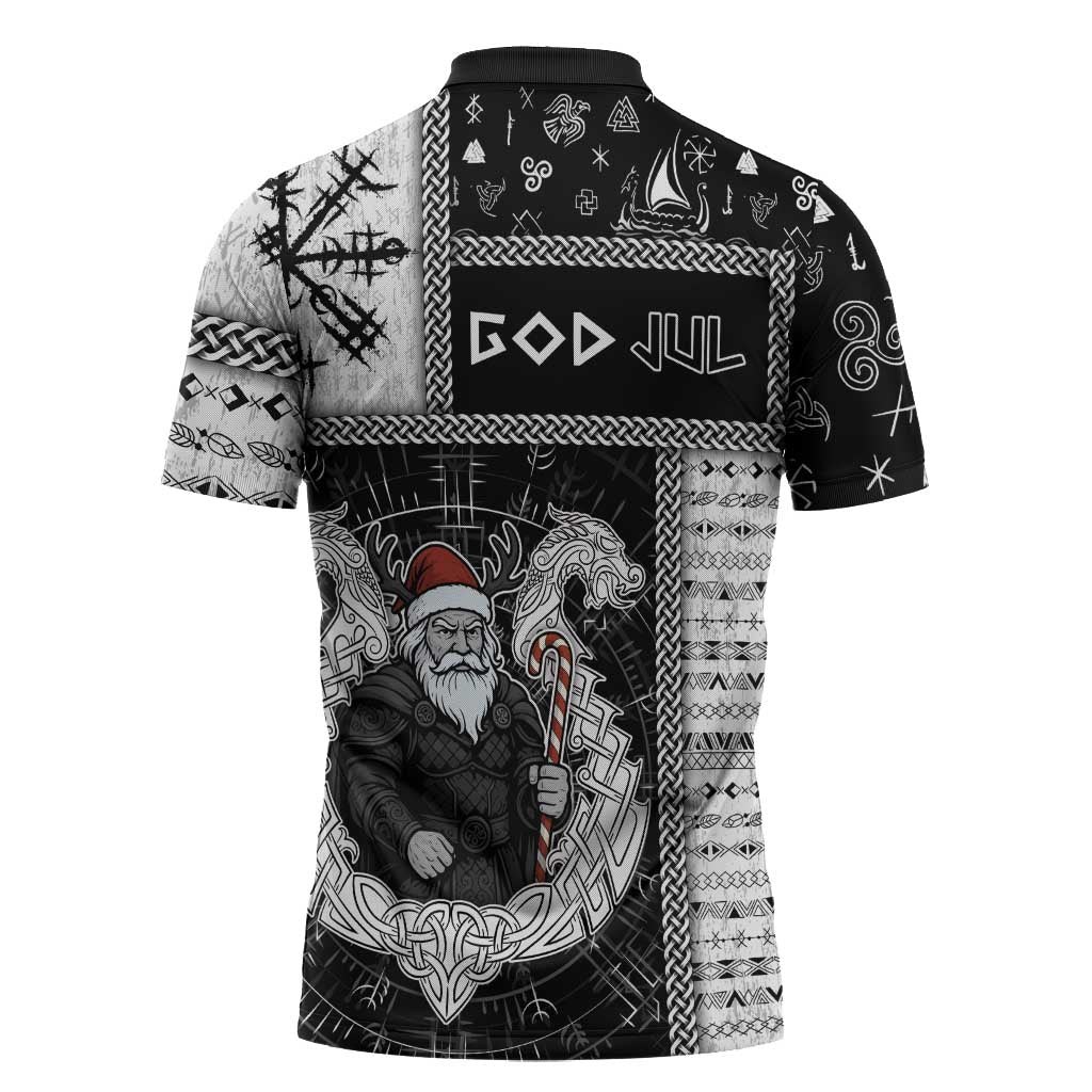 Vikings Christmas Zipper Polo Shirt Fa La La La Valhalla La - Wonder Print Shop