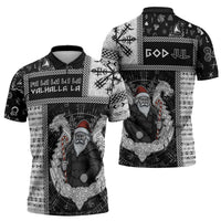 Vikings Christmas Zipper Polo Shirt Fa La La La Valhalla La - Wonder Print Shop