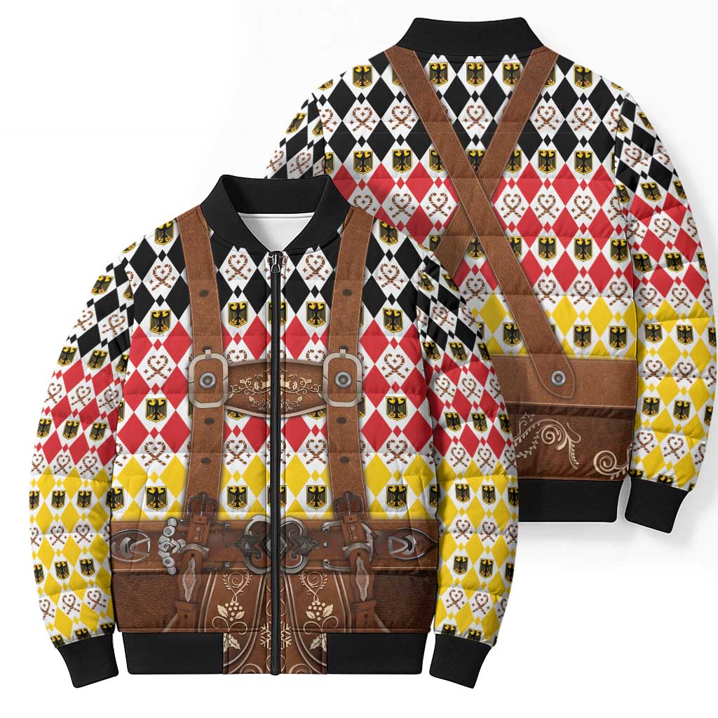 Germany Christmas Bomber Puffer Jacket Lederhosen Xmas Style - Wonder Print Shop