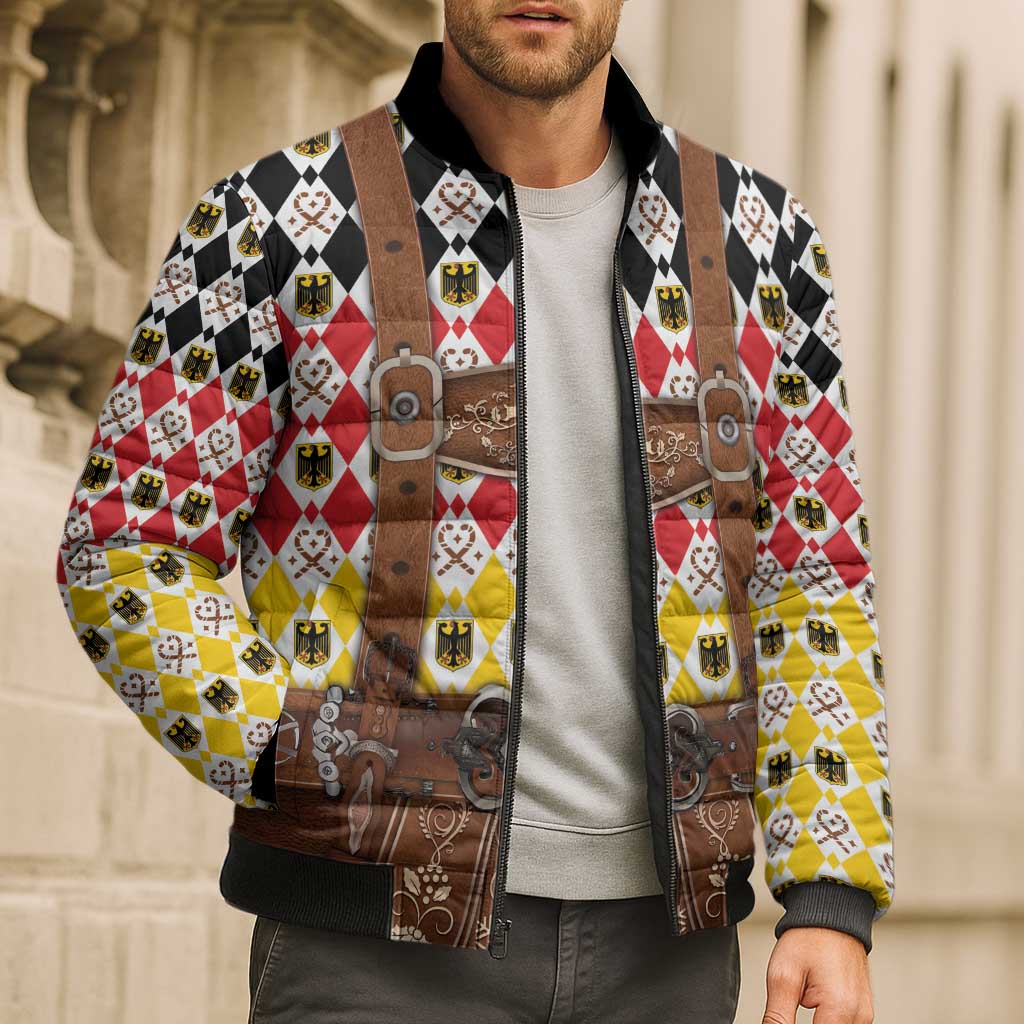 Germany Christmas Bomber Puffer Jacket Lederhosen Xmas Style - Wonder Print Shop