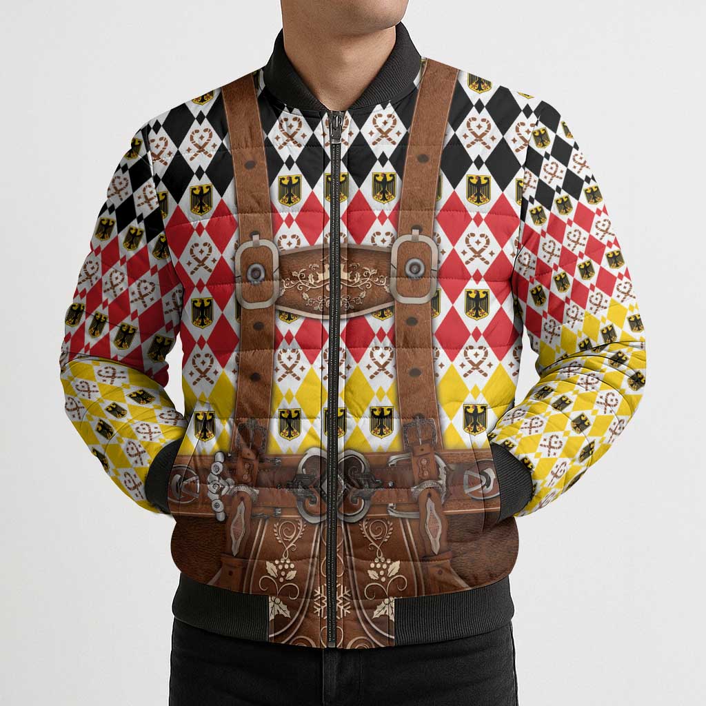 Germany Christmas Bomber Puffer Jacket Lederhosen Xmas Style - Wonder Print Shop