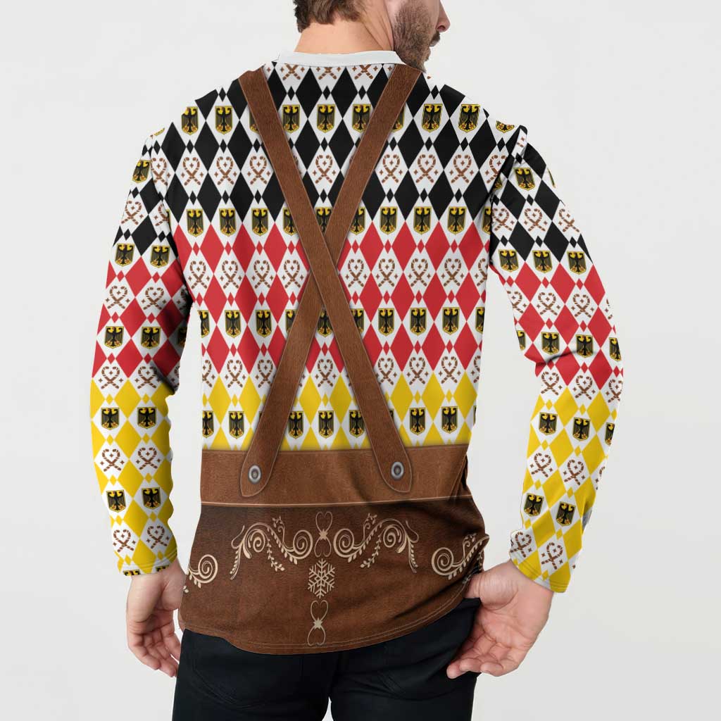 Germany Christmas Button Sweatshirt Lederhosen Xmas Style - Wonder Print Shop