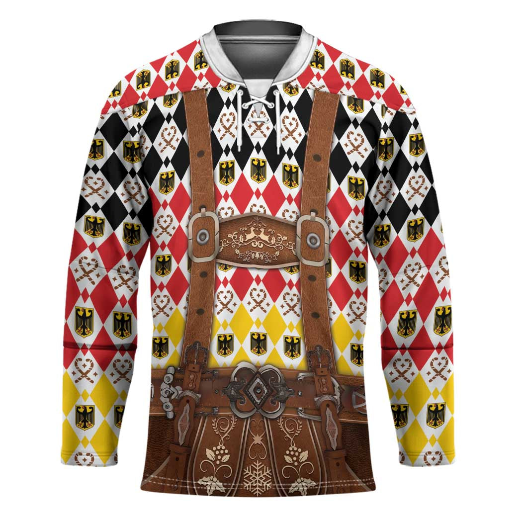 Germany Christmas Hockey Jersey Lederhosen Xmas Style - Wonder Print Shop