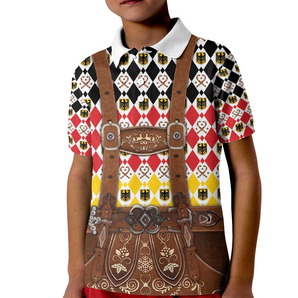 Germany Christmas Kid Polo Shirt Lederhosen Xmas Style - Wonder Print Shop