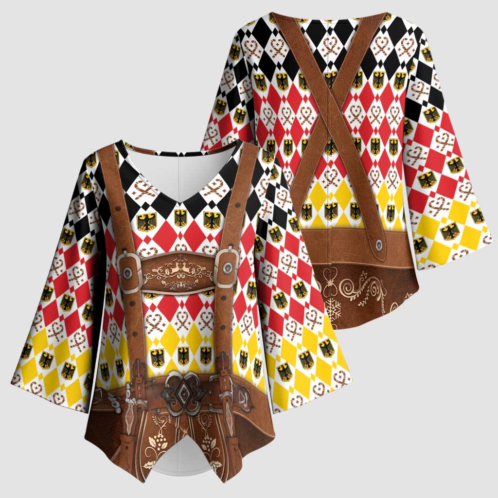 Germany Christmas Kimono Sleeve Blouse Lederhosen Xmas Style - Wonder Print Shop