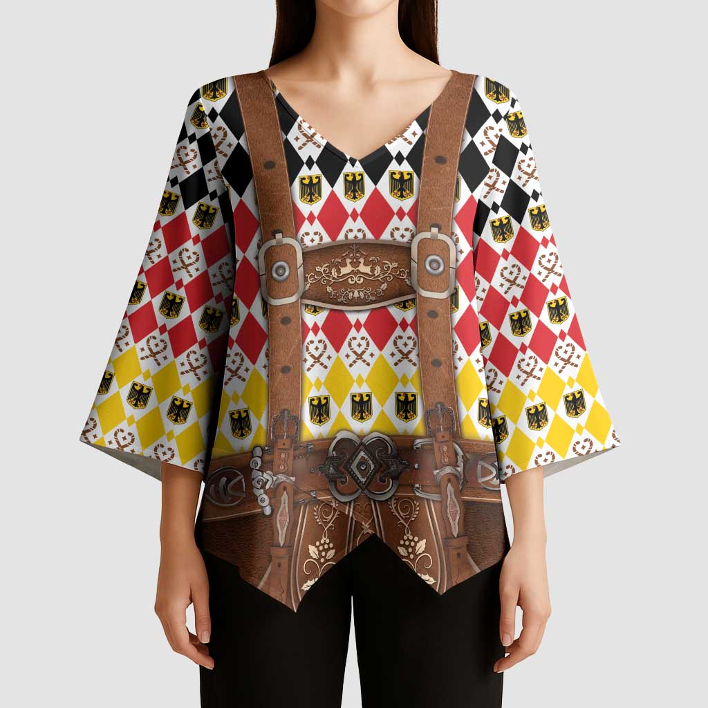 Germany Christmas Kimono Sleeve Blouse Lederhosen Xmas Style - Wonder Print Shop