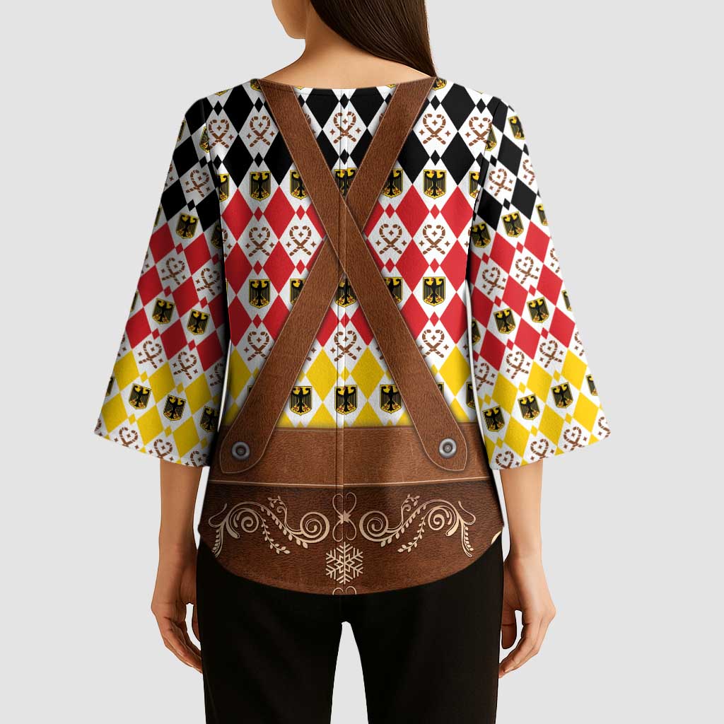 Germany Christmas Kimono Sleeve Blouse Lederhosen Xmas Style - Wonder Print Shop