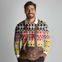 Germany Christmas Long Sleeve Polo Shirt Lederhosen Xmas Style - Wonder Print Shop