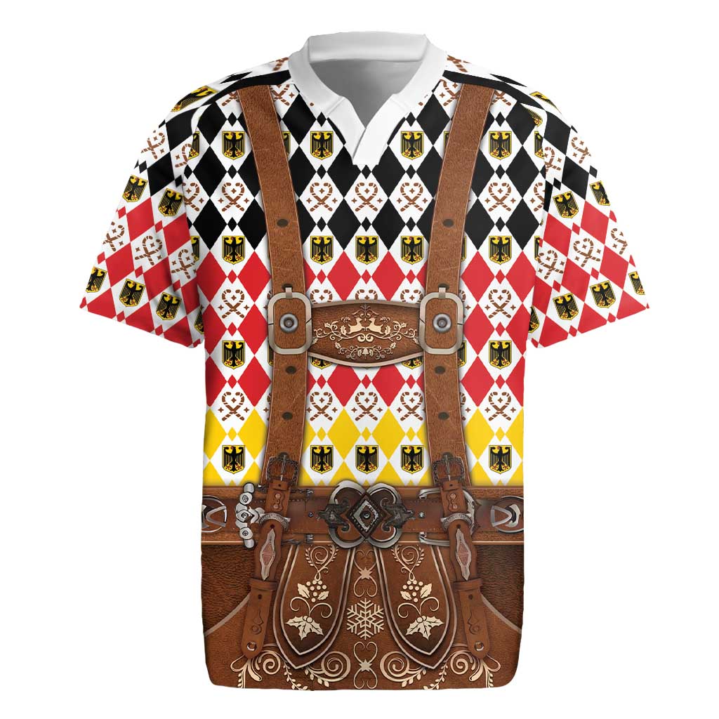 Germany Christmas Rugby Jersey Lederhosen Xmas Style - Wonder Print Shop