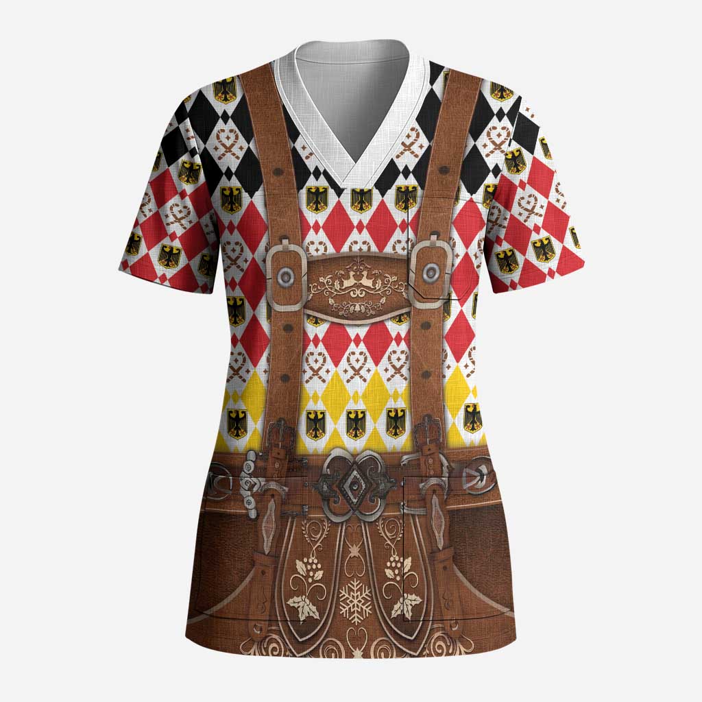 Germany Christmas Scrub Top Lederhosen Xmas Style - Wonder Print Shop