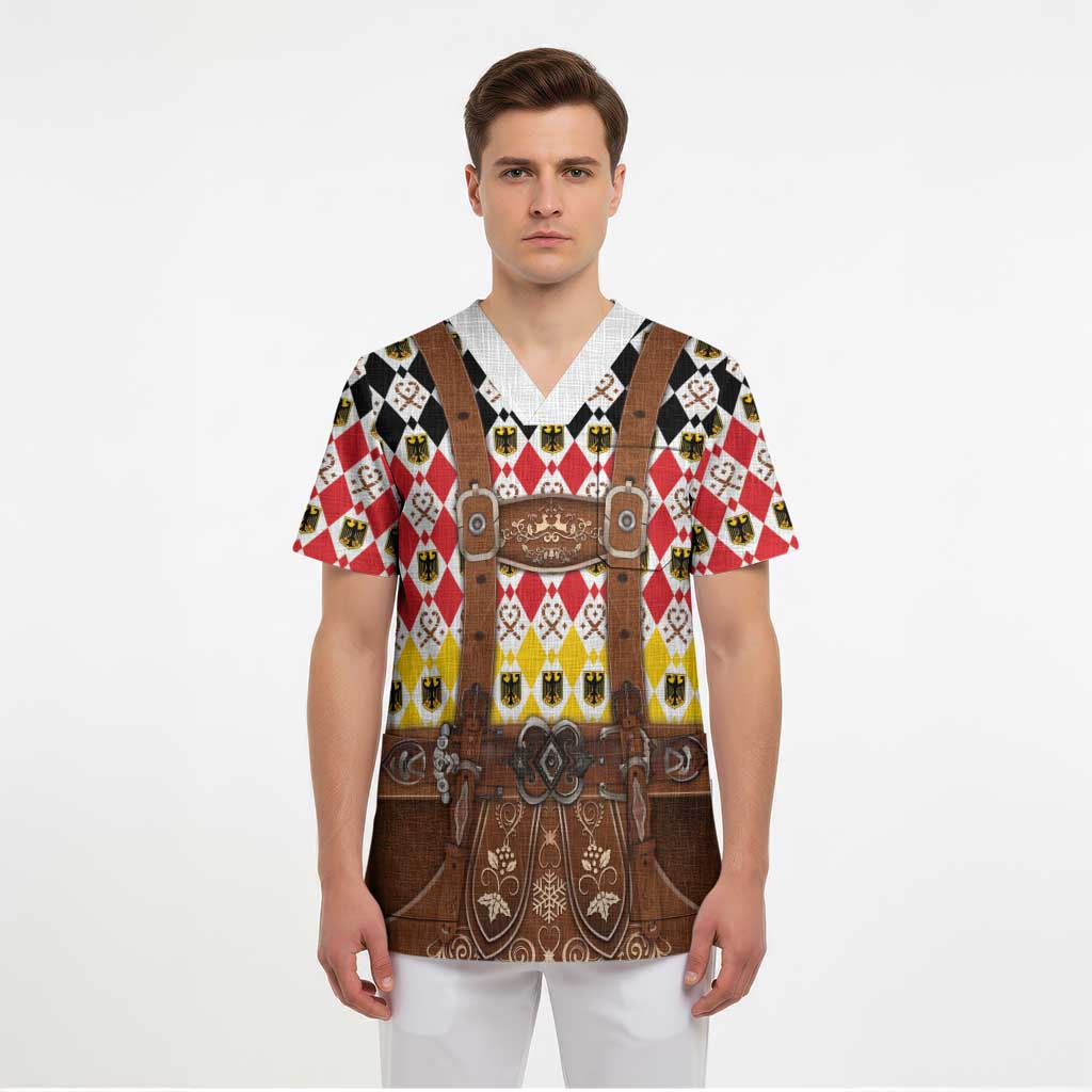 Germany Christmas Scrub Top Lederhosen Xmas Style - Wonder Print Shop