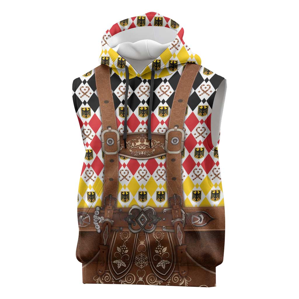 Germany Christmas Sleeveless Hoodie Lederhosen Xmas Style - Wonder Print Shop