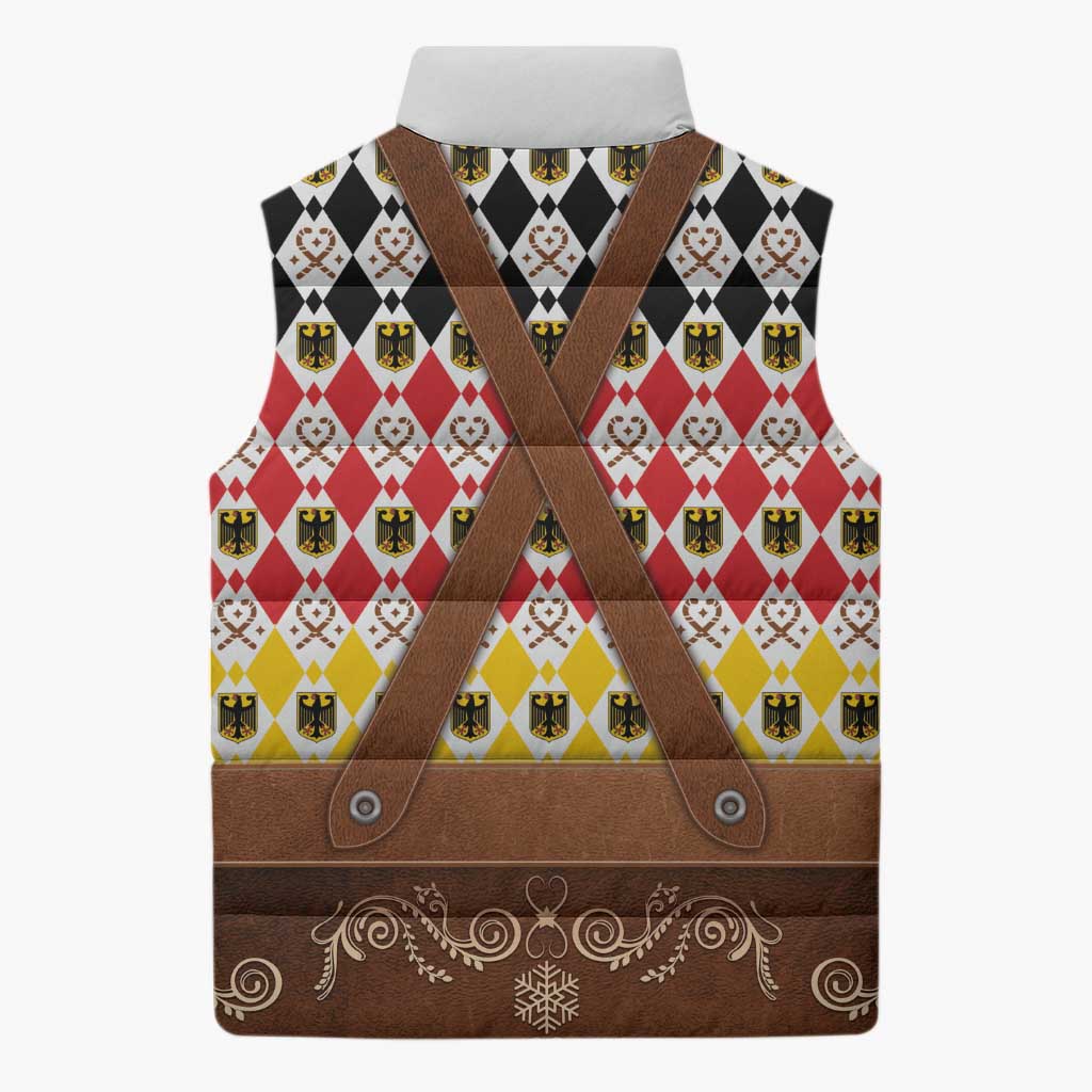 Germany Christmas Sleeveless Puffer Jacket Lederhosen Xmas Style - Wonder Print Shop