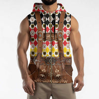Germany Christmas Sleeveless Zip Hoodie Lederhosen Xmas Style - Wonder Print Shop