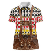 Germany Christmas Women Polo Shirt Lederhosen Xmas Style - Wonder Print Shop