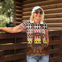 Germany Christmas Women Polo Shirt Lederhosen Xmas Style - Wonder Print Shop