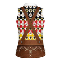 Germany Christmas Women Sleeveless Polo Shirt Lederhosen Xmas Style - Wonder Print Shop