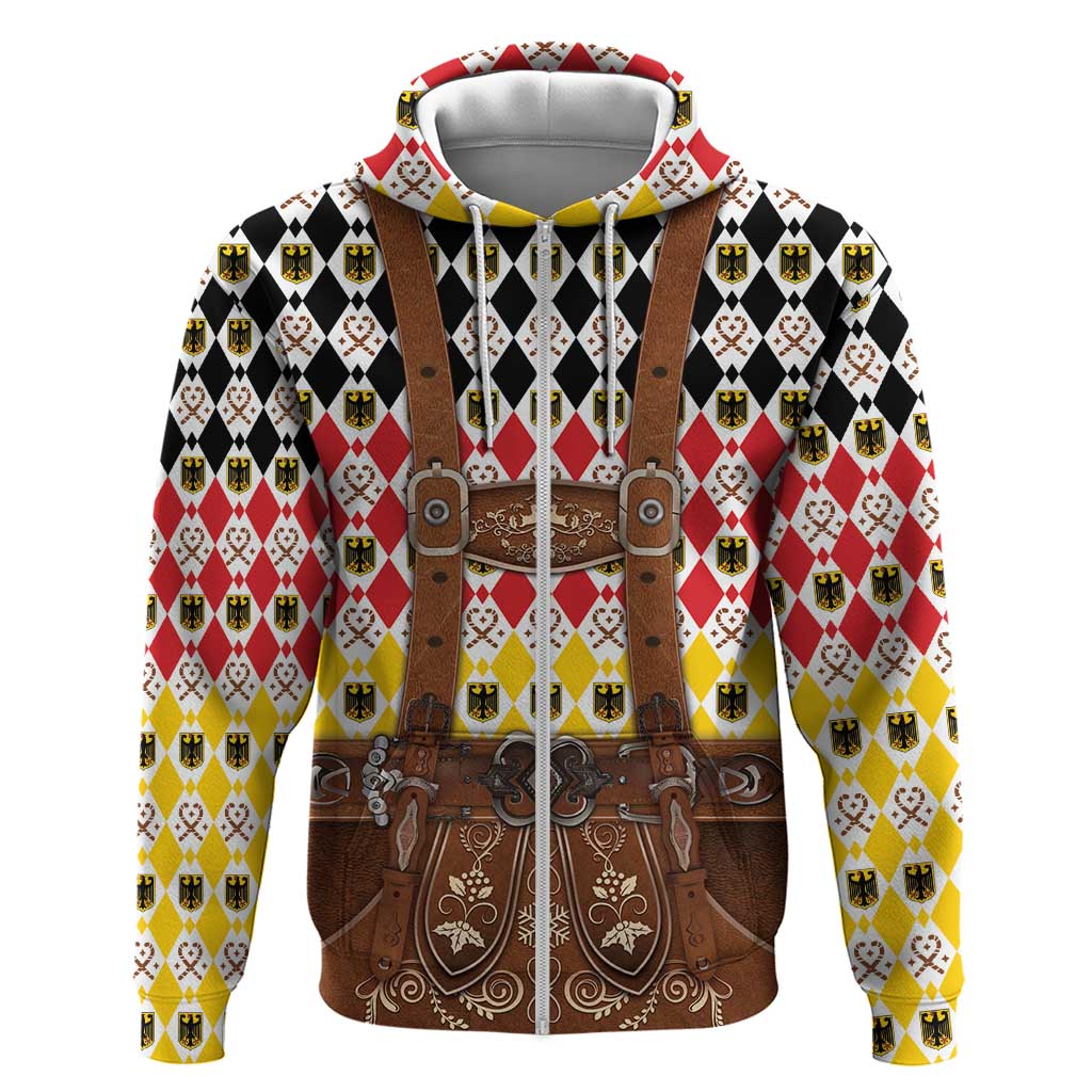 Germany Christmas Zip Hoodie Lederhosen Xmas Style - Wonder Print Shop