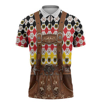 Germany Christmas Zipper Polo Shirt Lederhosen Xmas Style - Wonder Print Shop