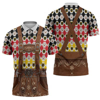 Germany Christmas Zipper Polo Shirt Lederhosen Xmas Style - Wonder Print Shop