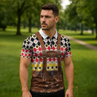Germany Christmas Zipper Polo Shirt Lederhosen Xmas Style - Wonder Print Shop