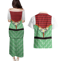 Germany Christmas Couples Matching Puletasi and Hawaiian Shirt Dirndl Xmas Style - Wonder Print Shop