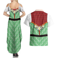 Germany Christmas Couples Matching Summer Maxi Dress and Hawaiian Shirt Dirndl Xmas Style - Wonder Print Shop