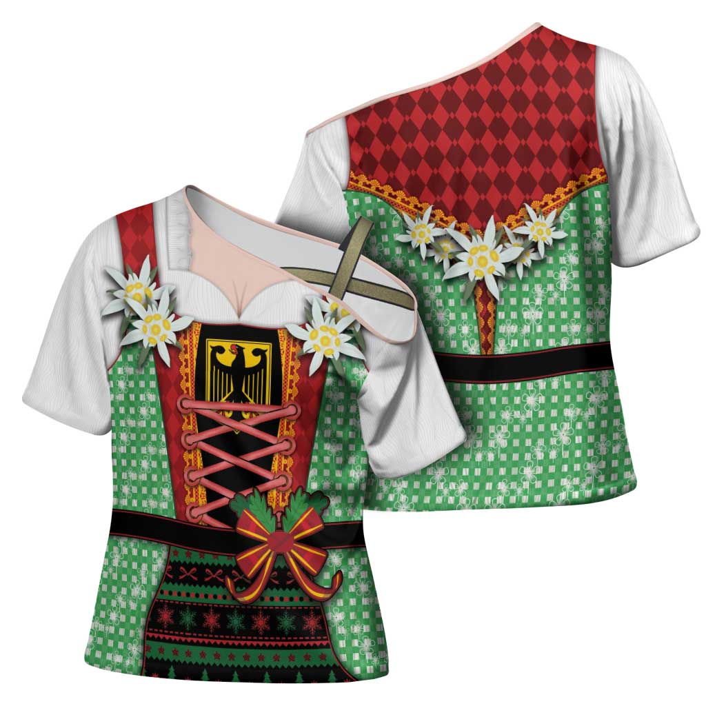 Germany Christmas Cross Shoulder Shirt Dirndl Xmas Style - Wonder Print Shop