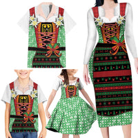 Germany Christmas Family Matching Long Sleeve Bodycon Dress and Hawaiian Shirt Dirndl Xmas Style - Wonder Print Shop