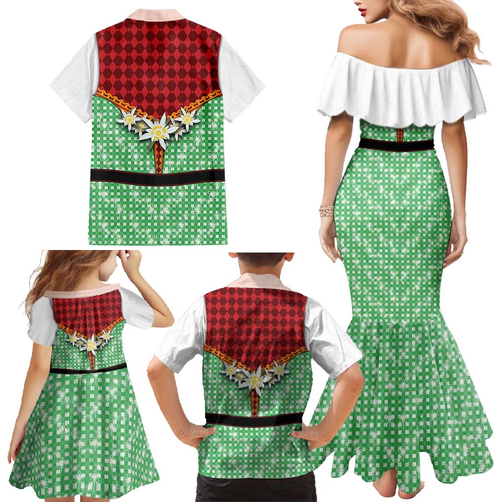 Germany Christmas Family Matching Mermaid Dress and Hawaiian Shirt Dirndl Xmas Style - Wonder Print Shop