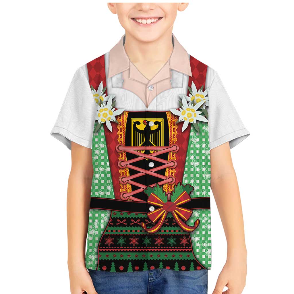 Germany Christmas Family Matching Mermaid Dress and Hawaiian Shirt Dirndl Xmas Style - Wonder Print Shop