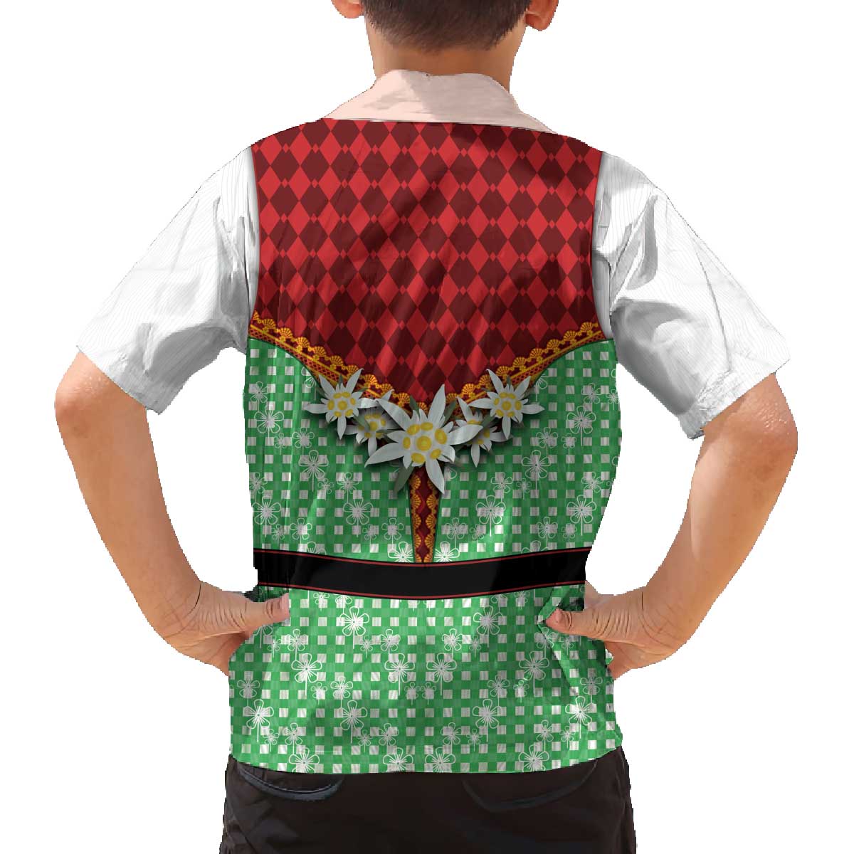 Germany Christmas Family Matching Off The Shoulder Long Sleeve Dress and Hawaiian Shirt Dirndl Xmas Style - Wonder Print Shop