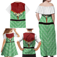 Germany Christmas Family Matching Off Shoulder Maxi Dress and Hawaiian Shirt Dirndl Xmas Style - Wonder Print Shop