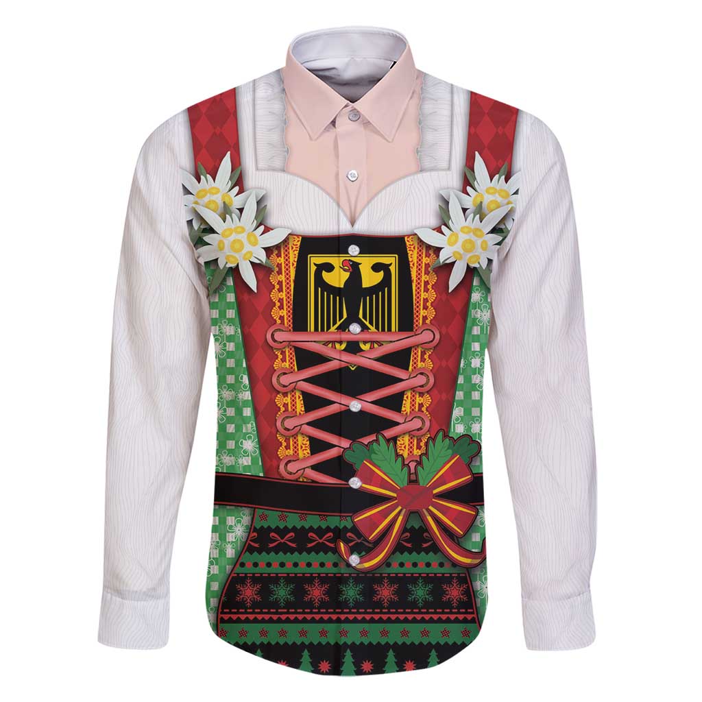 Germany Christmas Family Matching Off Shoulder Maxi Dress and Hawaiian Shirt Dirndl Xmas Style - Wonder Print Shop