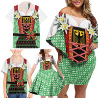 Germany Christmas Family Matching Off Shoulder Short Dress and Hawaiian Shirt Dirndl Xmas Style - Wonder Print Shop