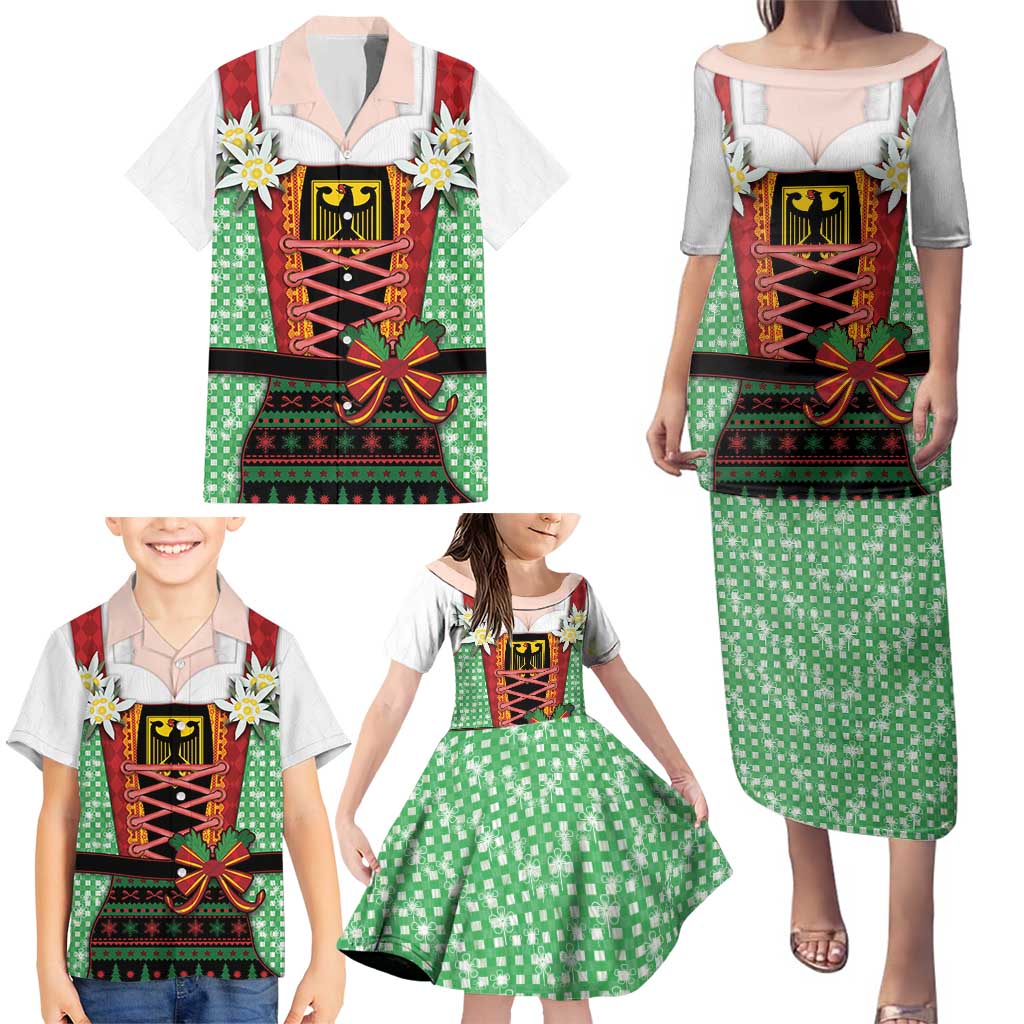 Germany Christmas Family Matching Puletasi and Hawaiian Shirt Dirndl Xmas Style - Wonder Print Shop