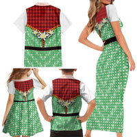 Germany Christmas Family Matching Short Sleeve Bodycon Dress and Hawaiian Shirt Dirndl Xmas Style - Wonder Print Shop