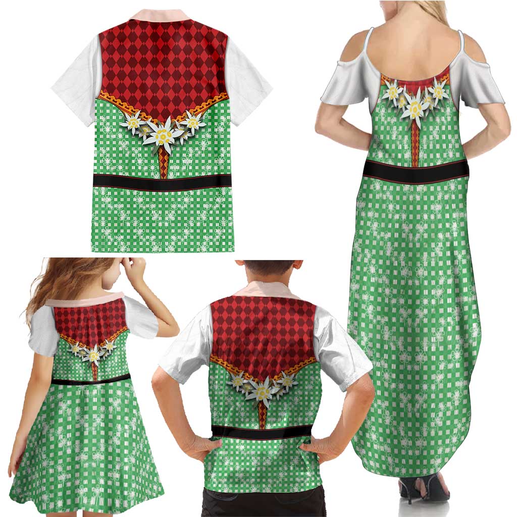 Germany Christmas Family Matching Summer Maxi Dress and Hawaiian Shirt Dirndl Xmas Style - Wonder Print Shop