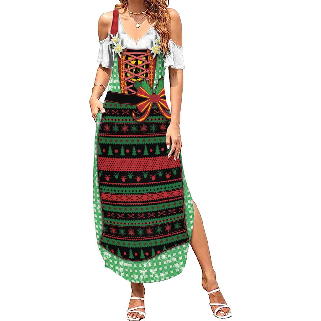 Germany Christmas Family Matching Summer Maxi Dress and Hawaiian Shirt Dirndl Xmas Style - Wonder Print Shop