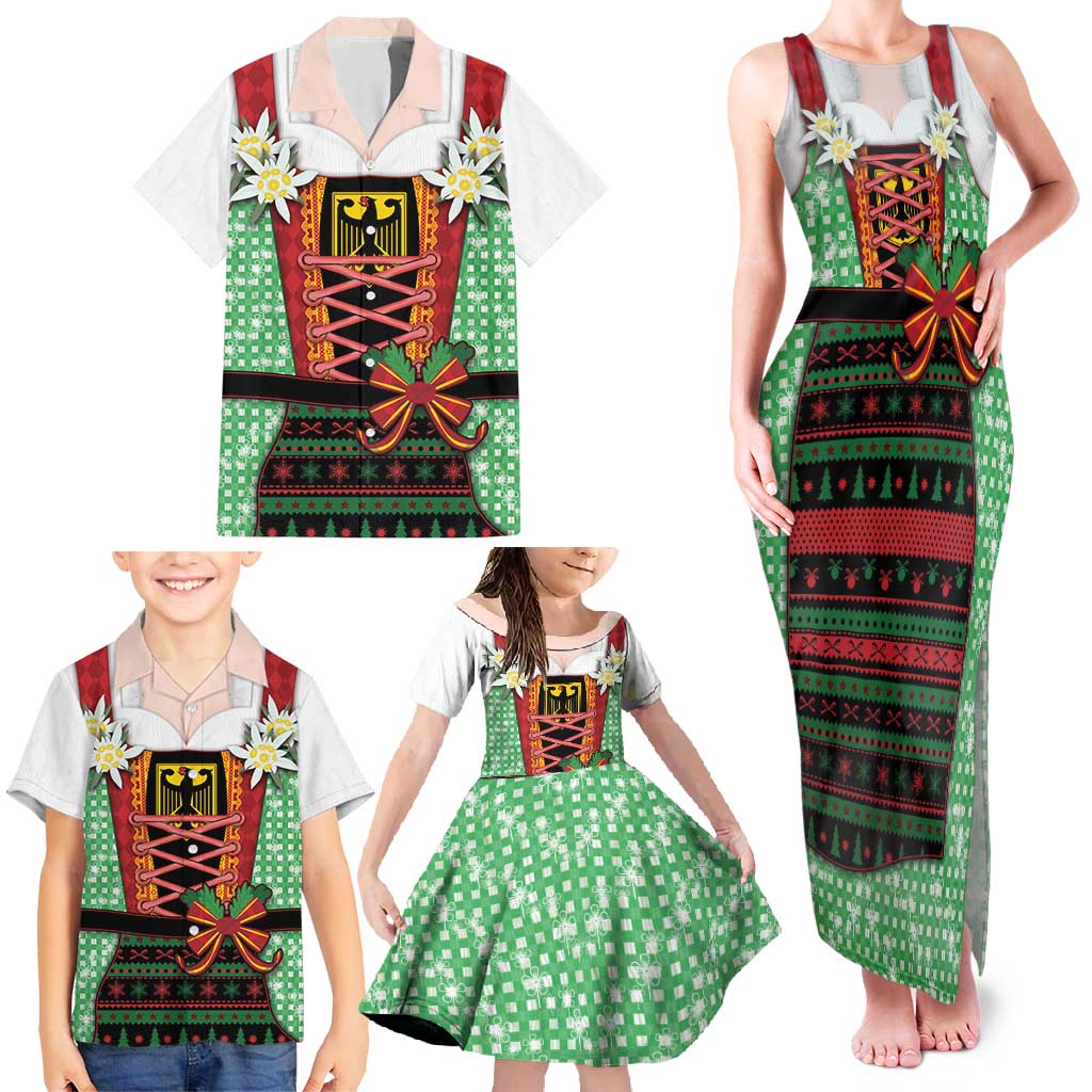 Germany Christmas Family Matching Tank Maxi Dress and Hawaiian Shirt Dirndl Xmas Style - Wonder Print Shop