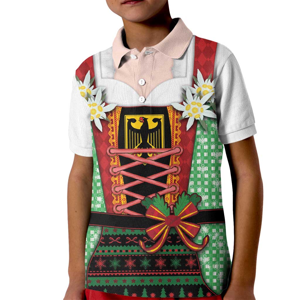 Germany Christmas Kid Polo Shirt Dirndl Xmas Style - Wonder Print Shop