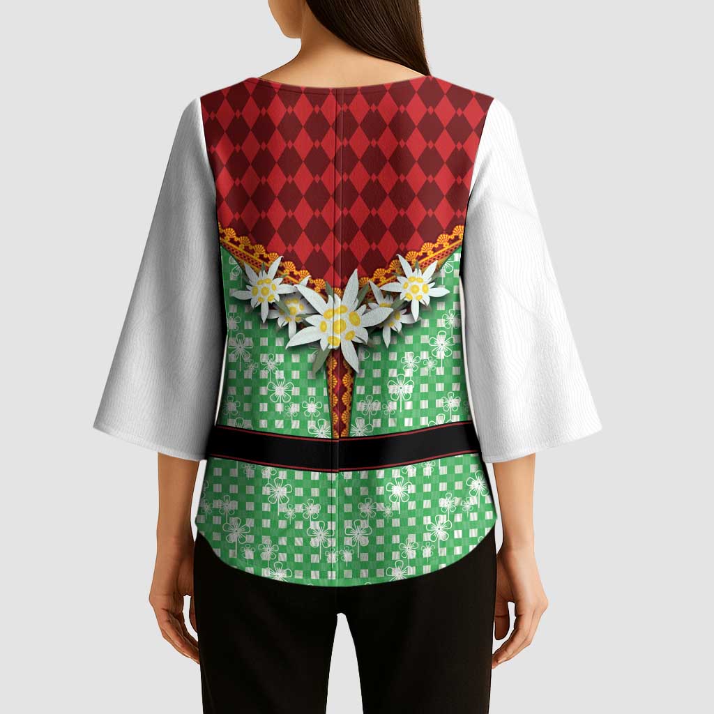 Germany Christmas Kimono Sleeve Blouse Dirndl Xmas Style - Wonder Print Shop