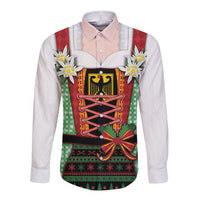 Germany Christmas Long Sleeve Button Shirt Dirndl Xmas Style - Wonder Print Shop