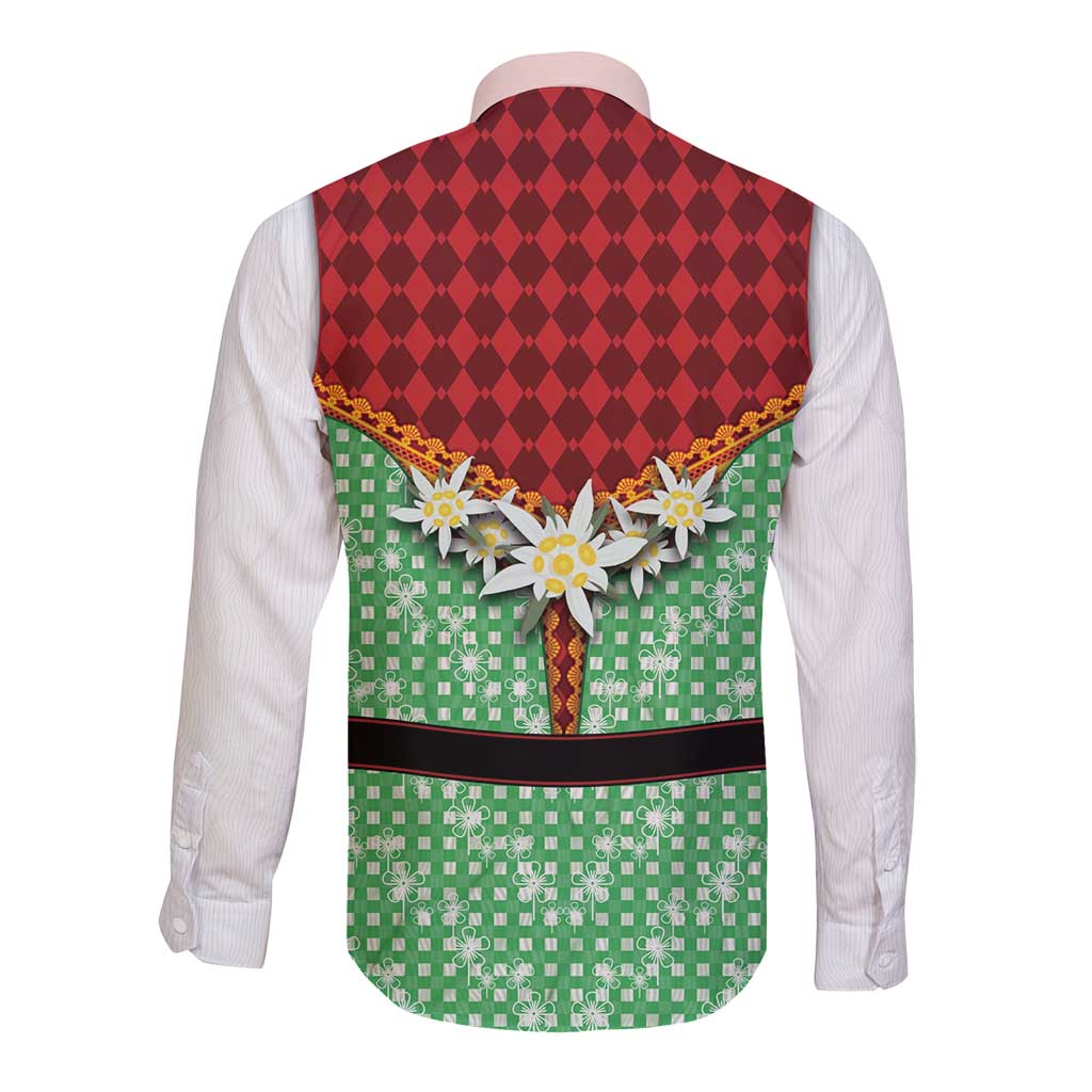 Germany Christmas Long Sleeve Button Shirt Dirndl Xmas Style - Wonder Print Shop