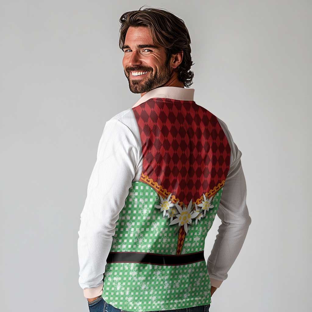 Germany Christmas Long Sleeve Polo Shirt Dirndl Xmas Style - Wonder Print Shop