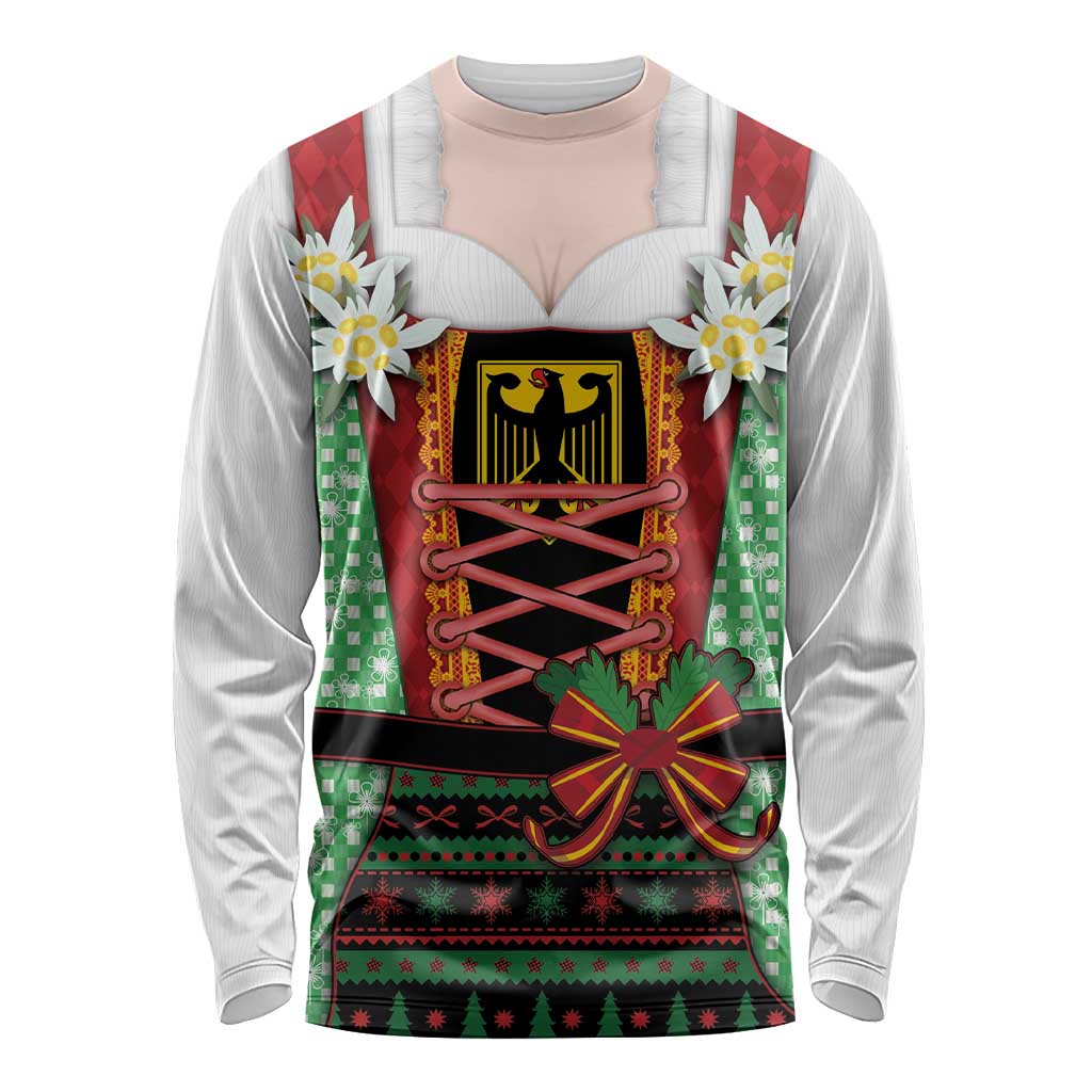 Germany Christmas Long Sleeve Shirt Dirndl Xmas Style - Wonder Print Shop