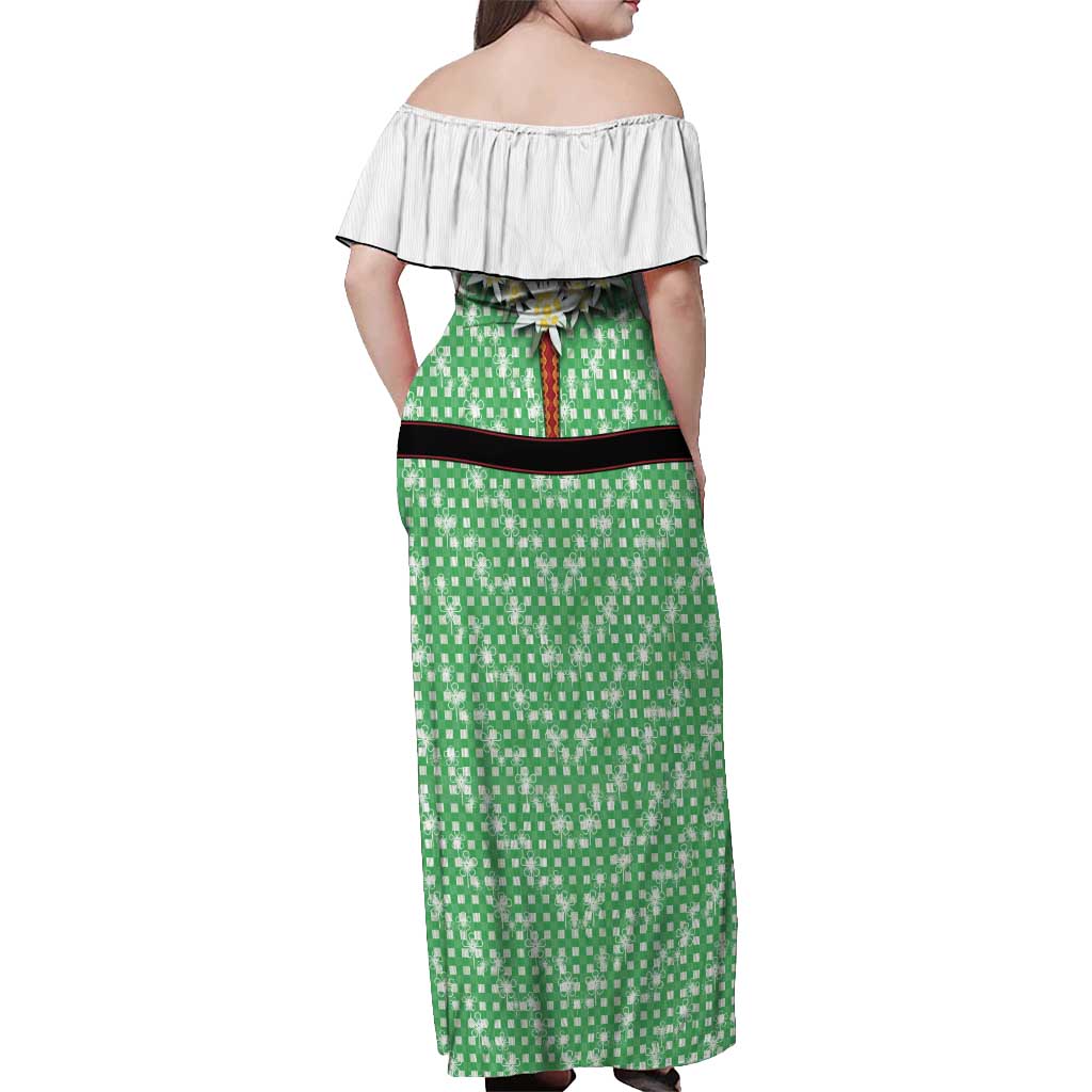 Germany Christmas Off Shoulder Maxi Dress Dirndl Xmas Style - Wonder Print Shop